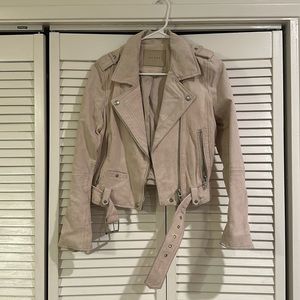 Blank NYC blush suede moto jacket, size small